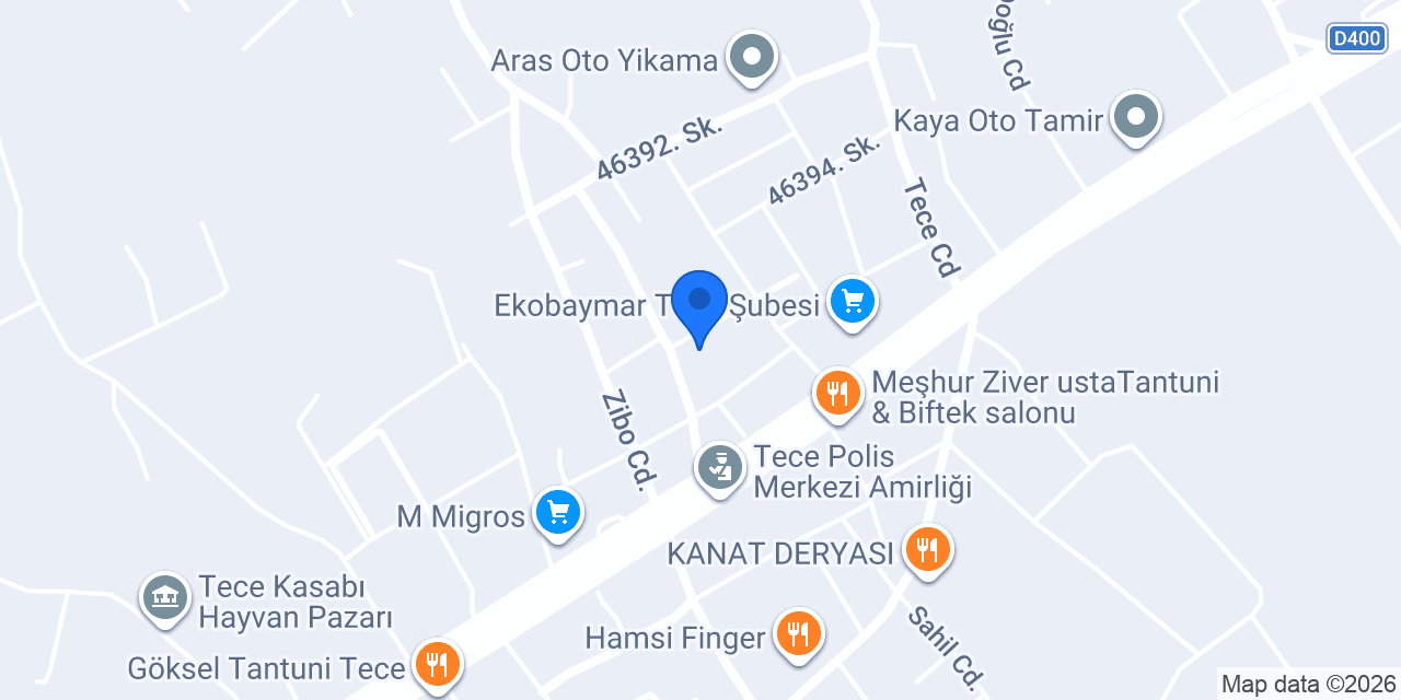 Tece Kuran Kursu konumu