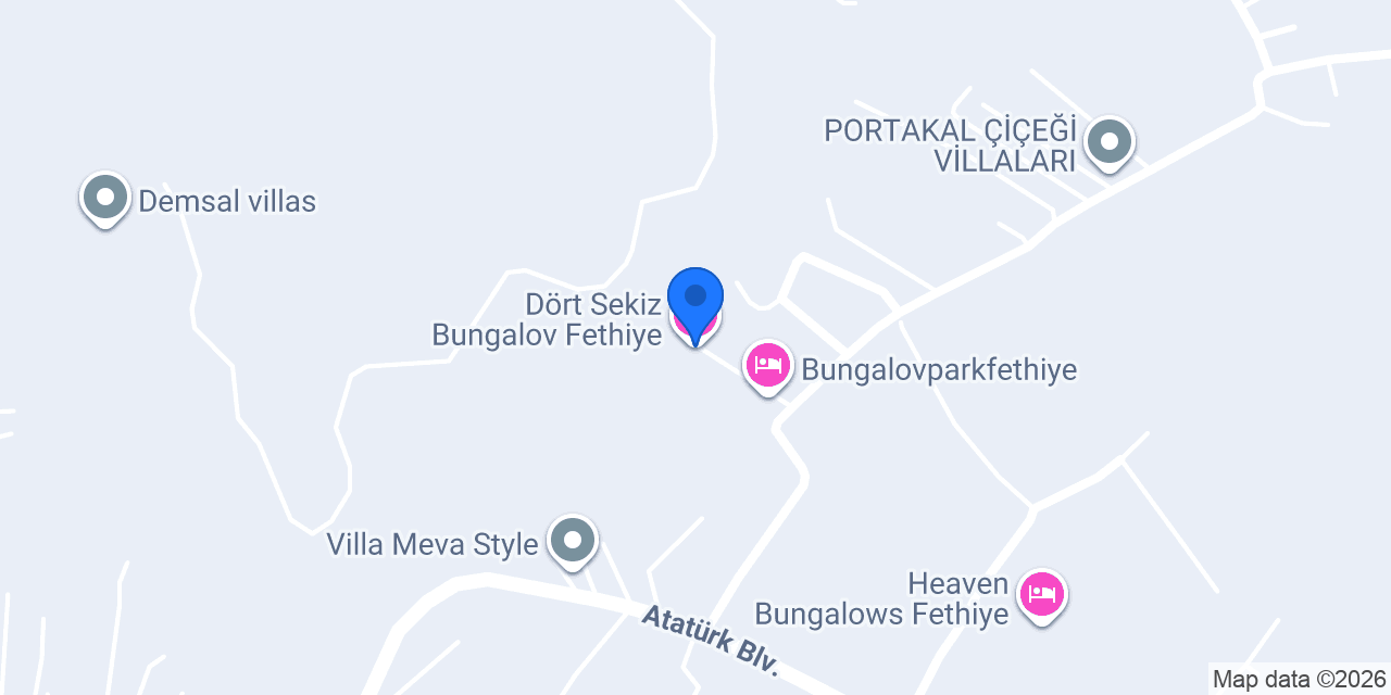 Dört Sekiz Bungalov Fethiye konumu