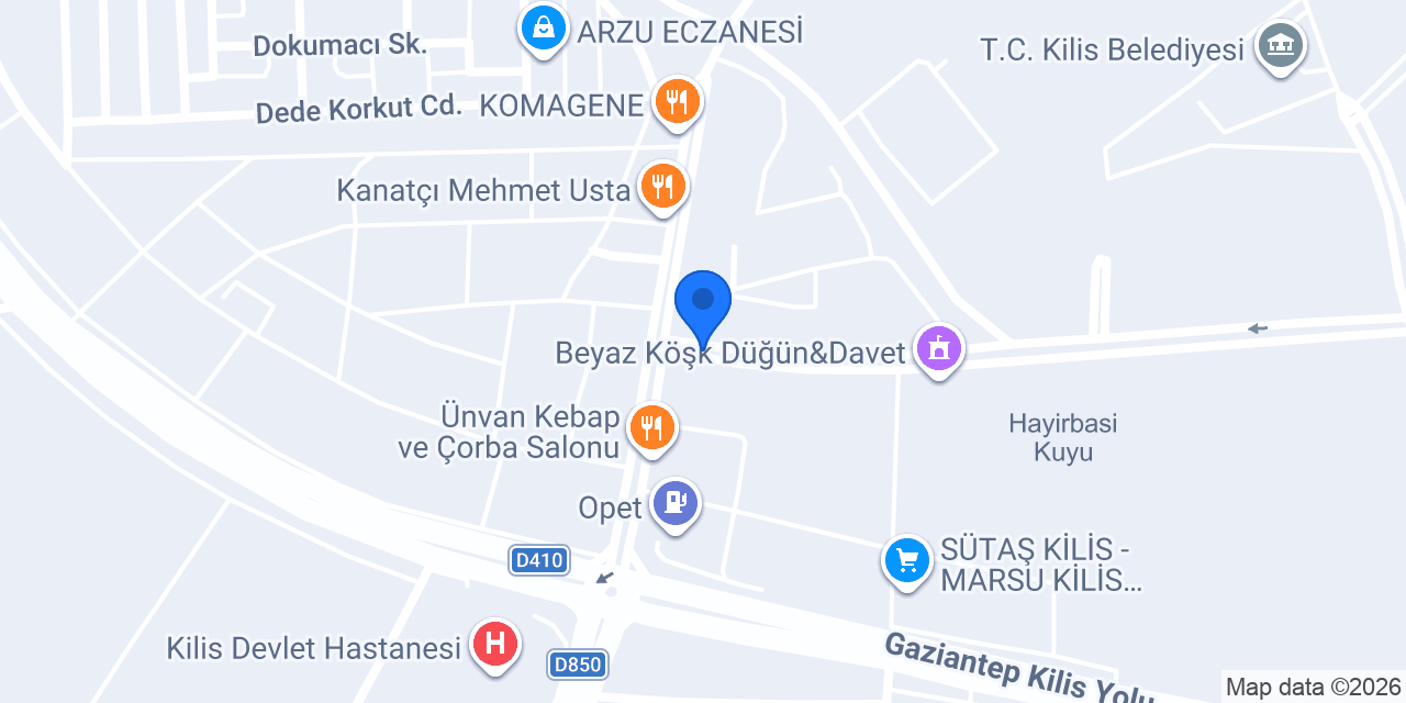 Kilis Özel Diş Kliniği konumu