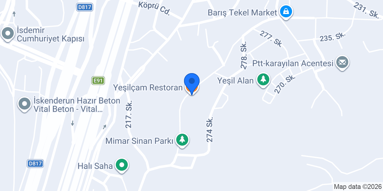 Yeşilçam Restoran konumu