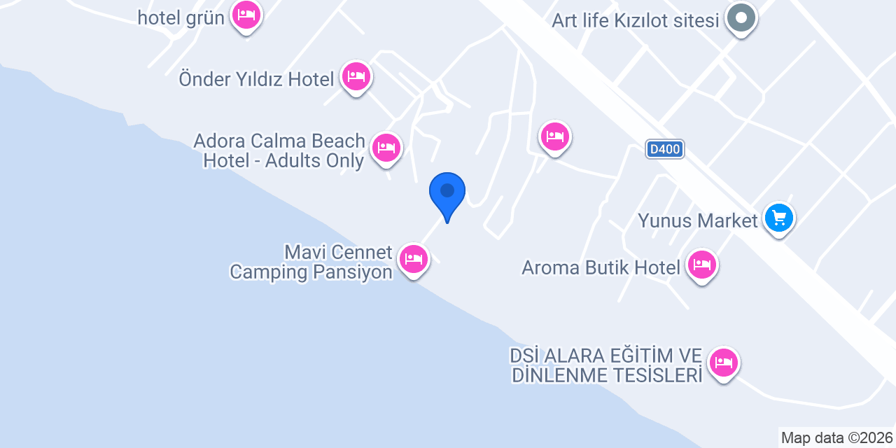 Mavi Cennet Restaurant, Cafe konumu