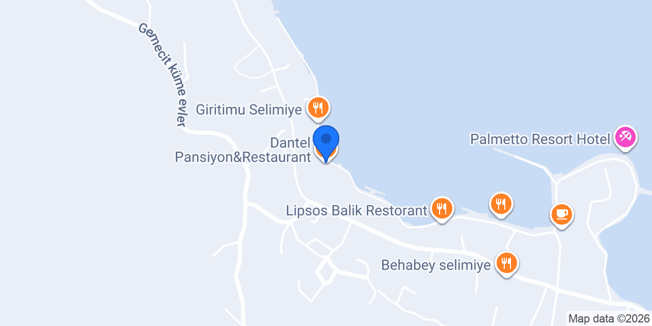 Dantel Pansiyon&Restaurant konumu