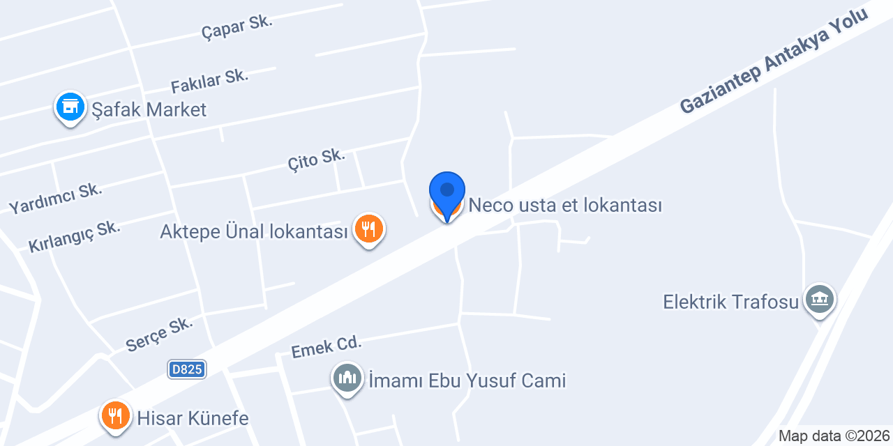 Neco usta et lokantası konumu