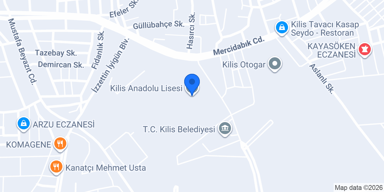 Kilis Anadolu Lisesi konumu
