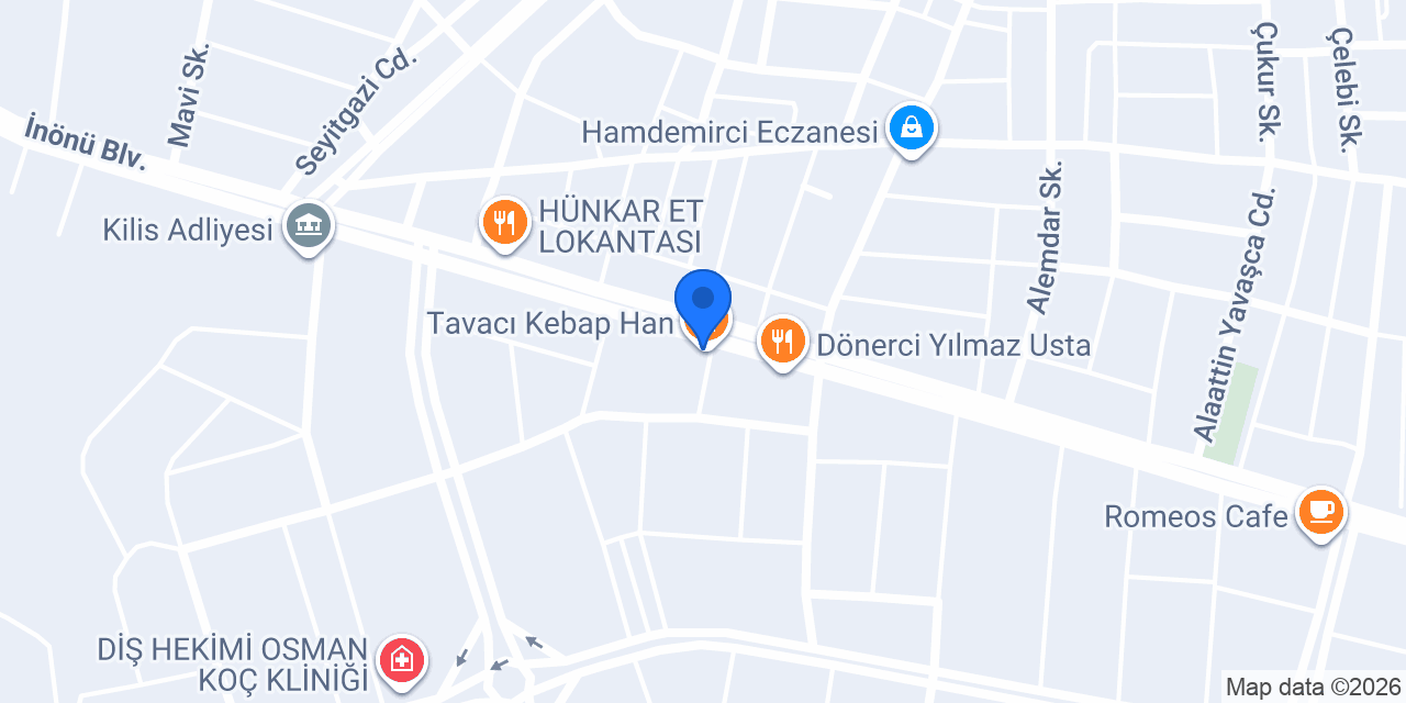 Tavacı Kebap Han konumu