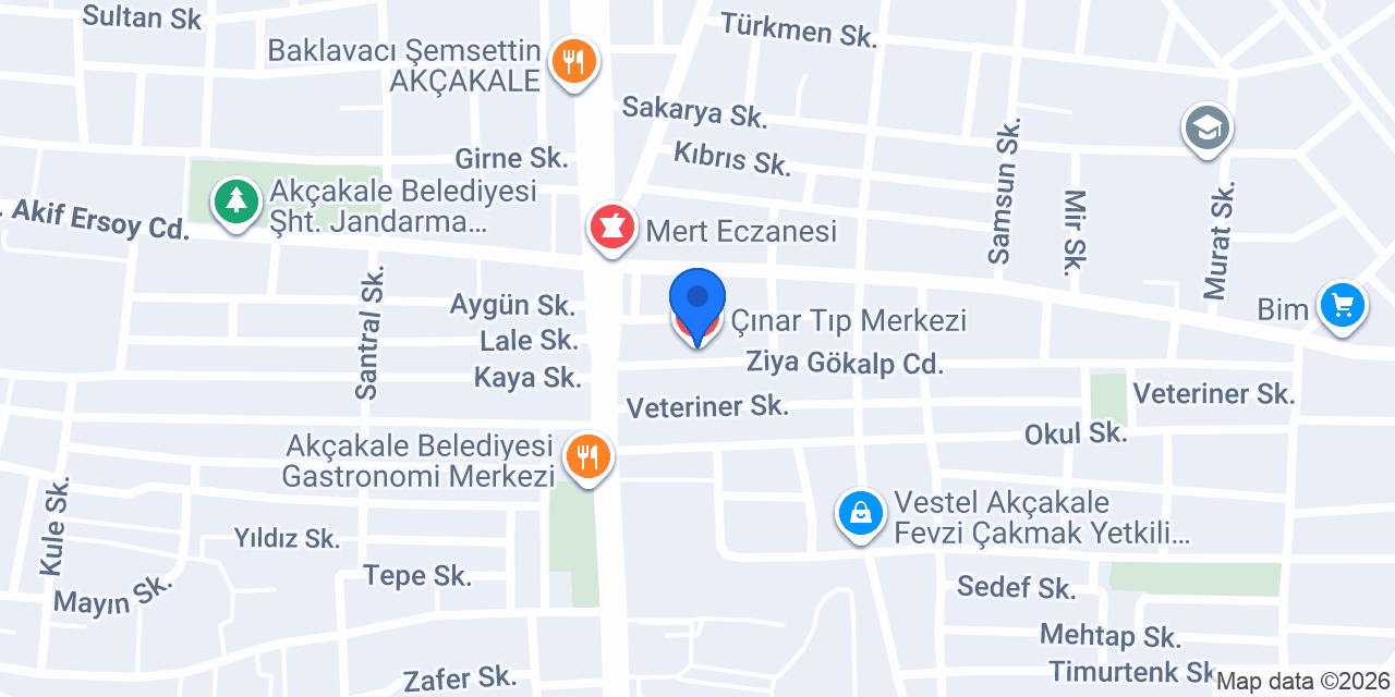 Çınar Tıp Merkezi konumu