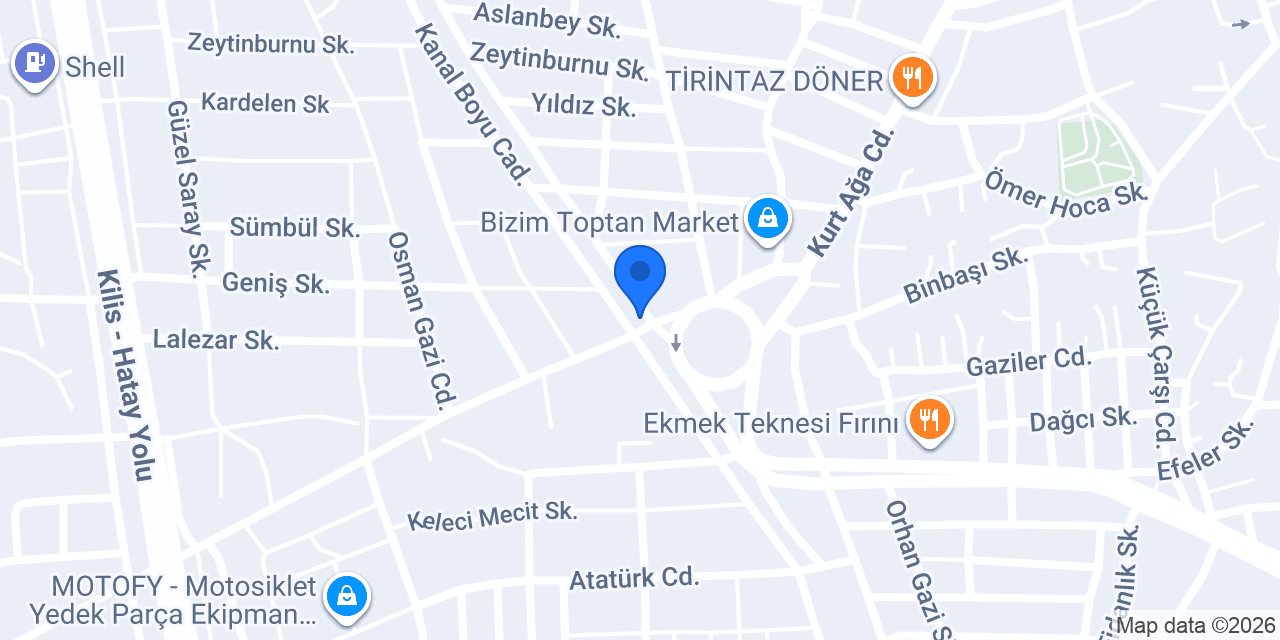 A Bulvar Taksi Kilis konumu
