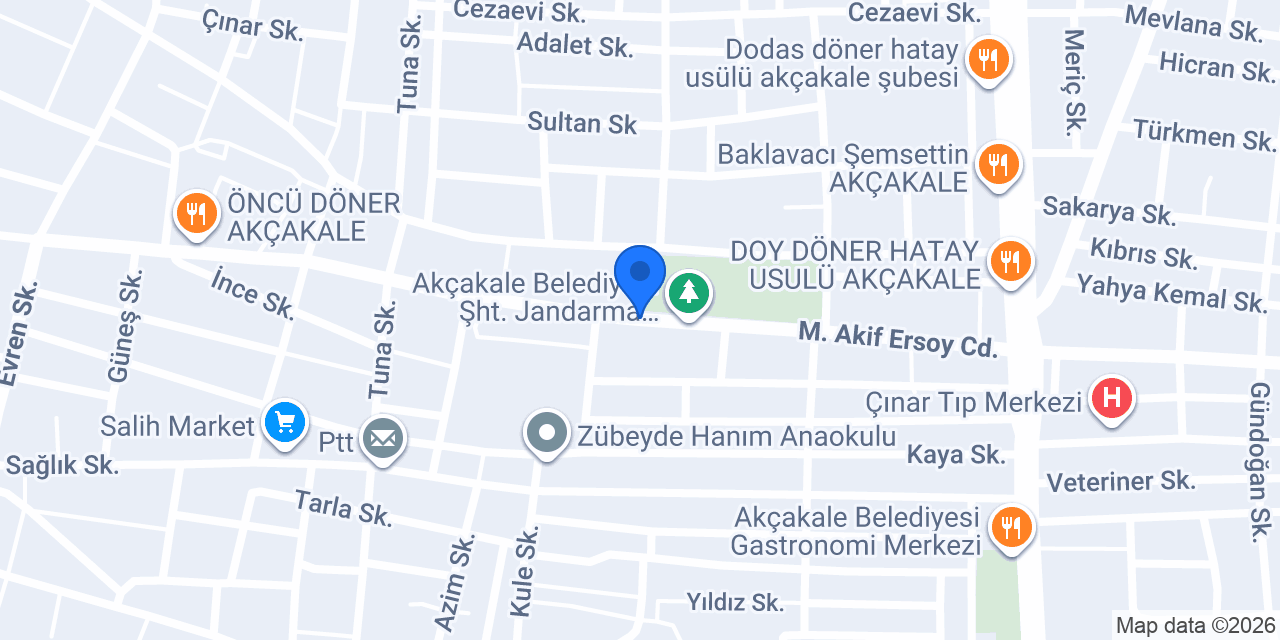akçakale taksi duragı konumu