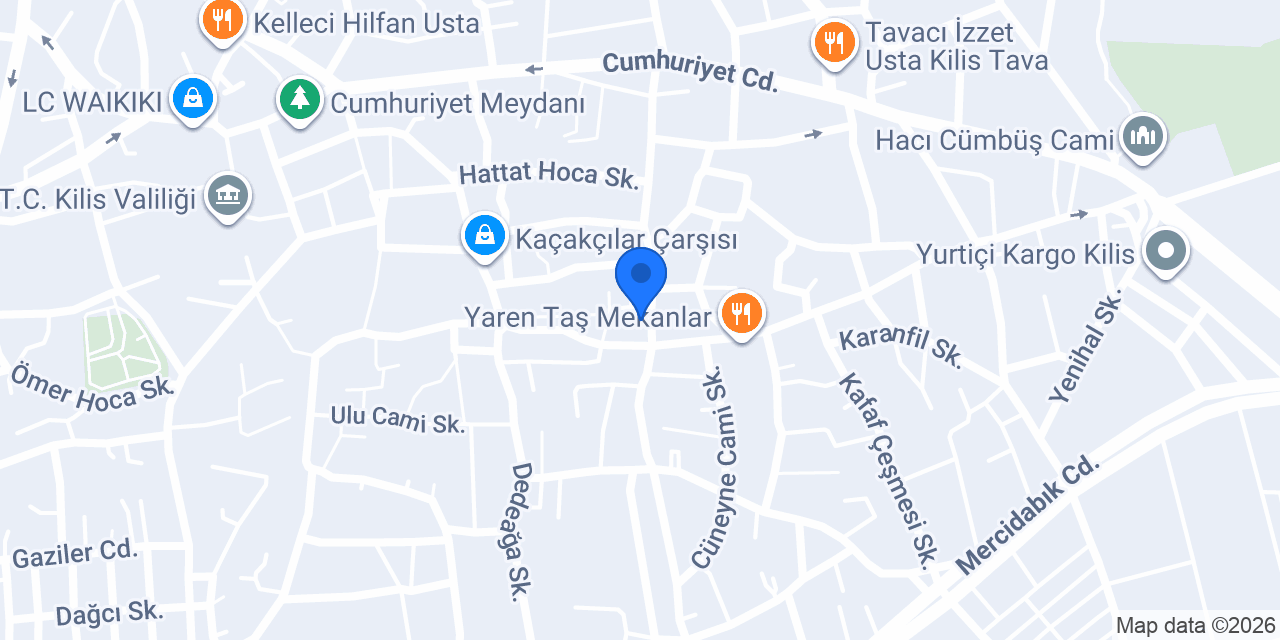 Paşanın dürümcüsü Kilis’te konumu