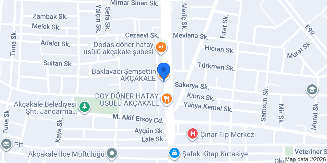Baklavacı Şemsettin AKÇAKALE konumu