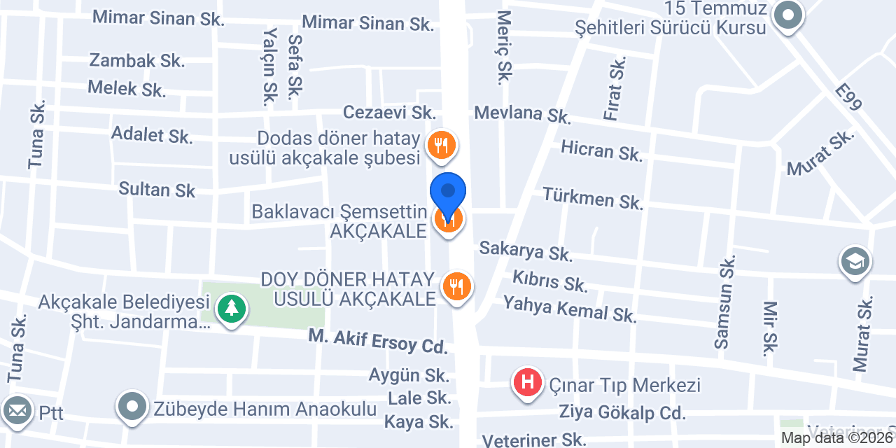 Seydanlı baklava konumu