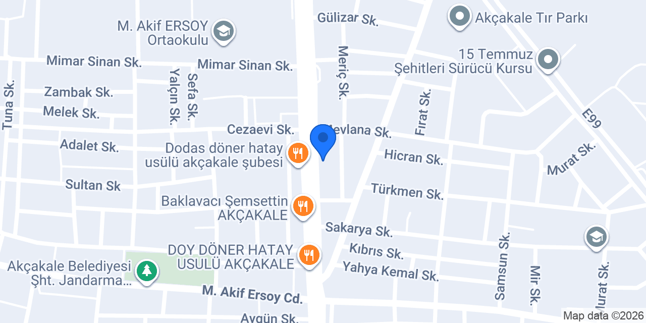 TASTE PİZZA AKÇAKALE konumu