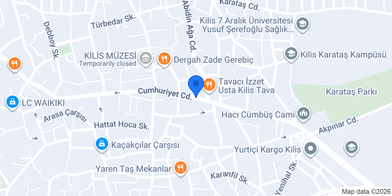 KİLİS ÇINAR EMLAK konumu