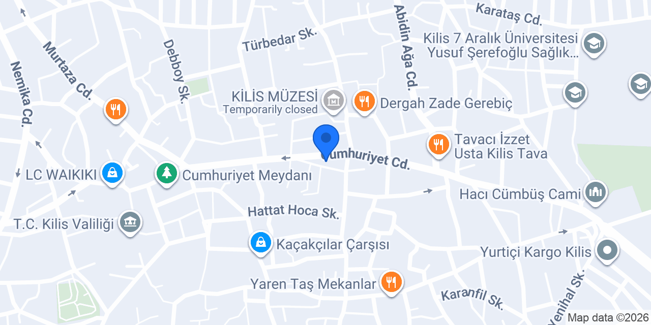Kuveyt Türk Kilis Şubesi konumu