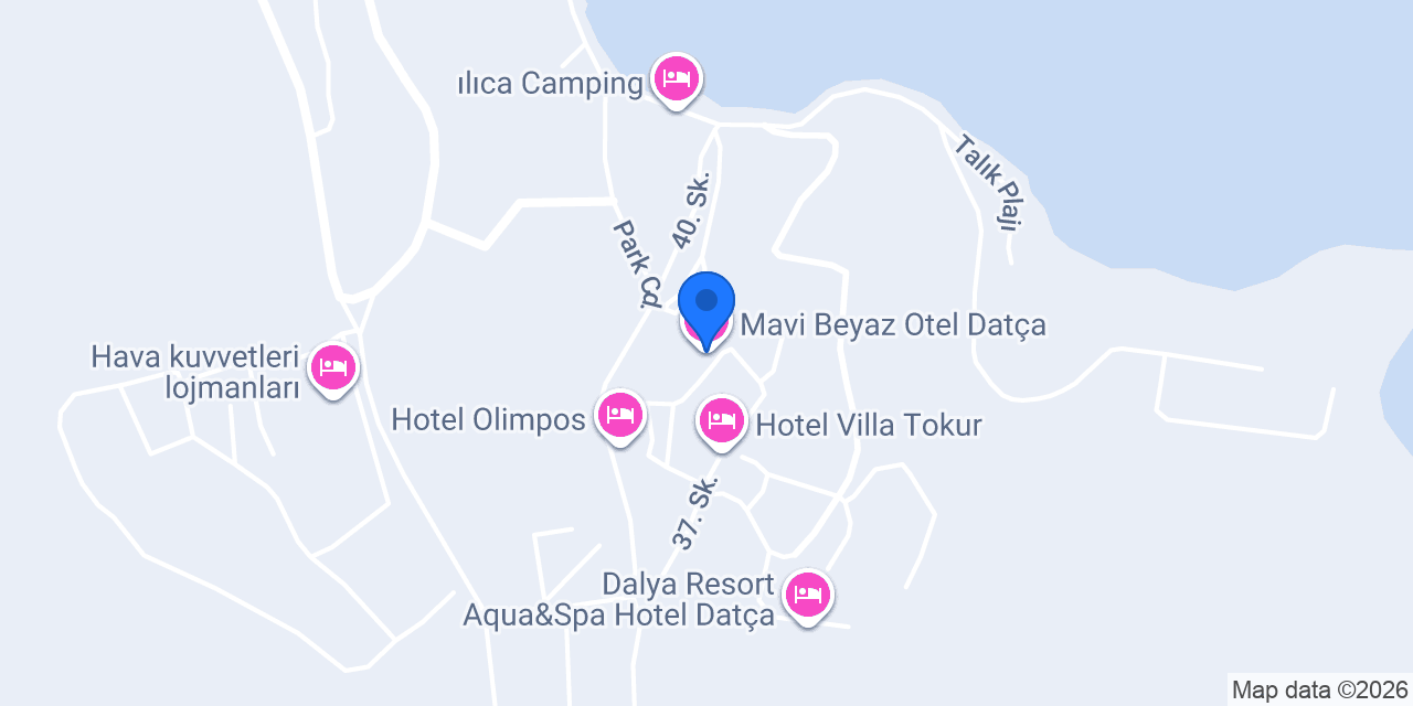 Mavi Beyaz Otel Datça konumu