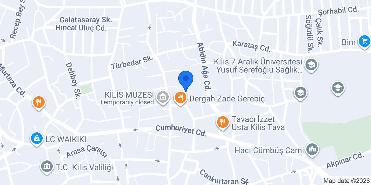 Menengiç Han konumu