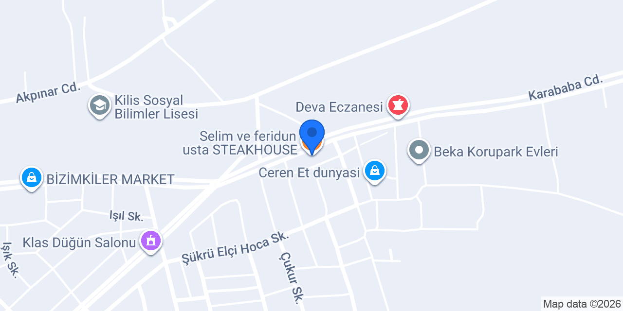 Selim ve feridun usta STEAKHOUSE konumu