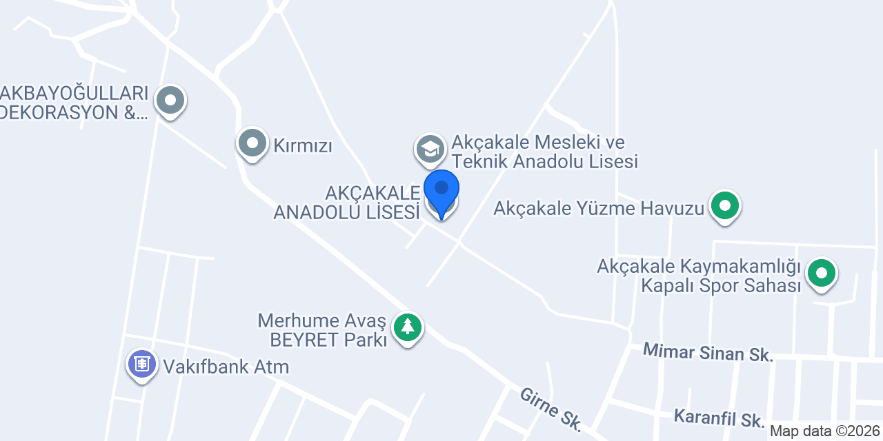 AKÇAKALE ANADOLU LİSESİ konumu