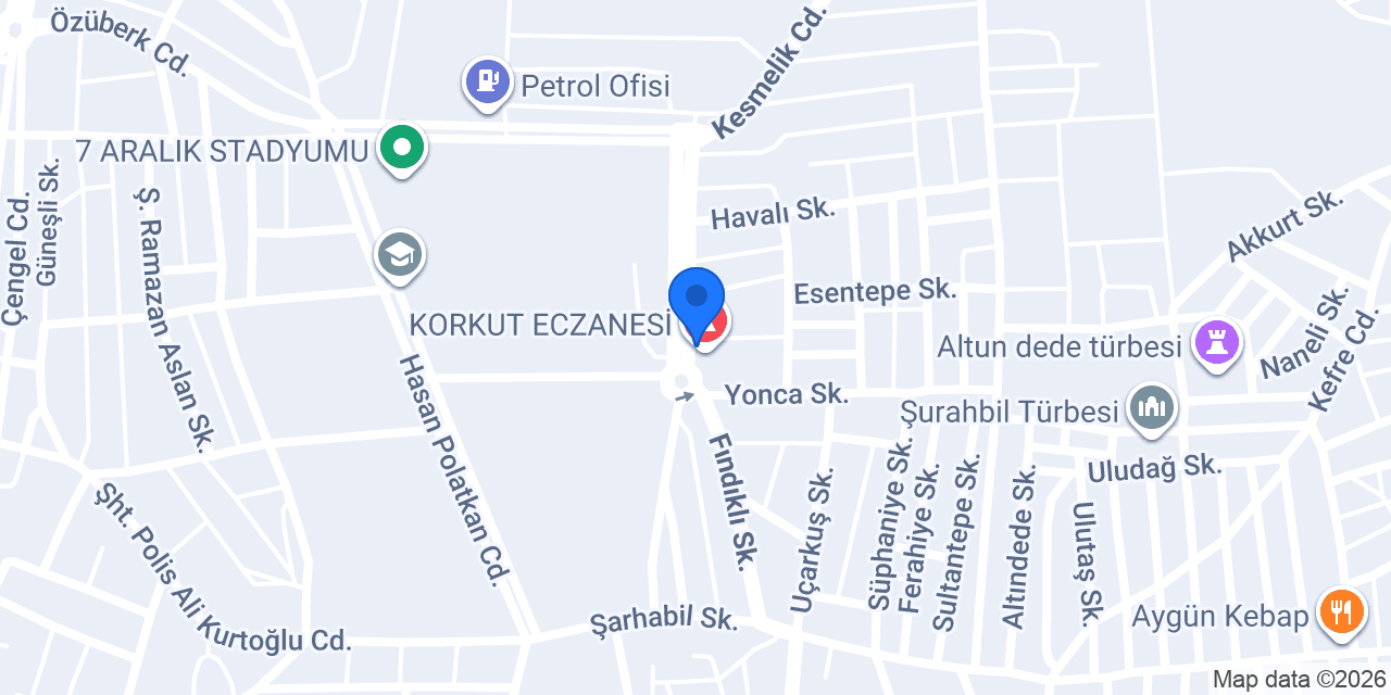 KORKUT ECZANESİ konumu