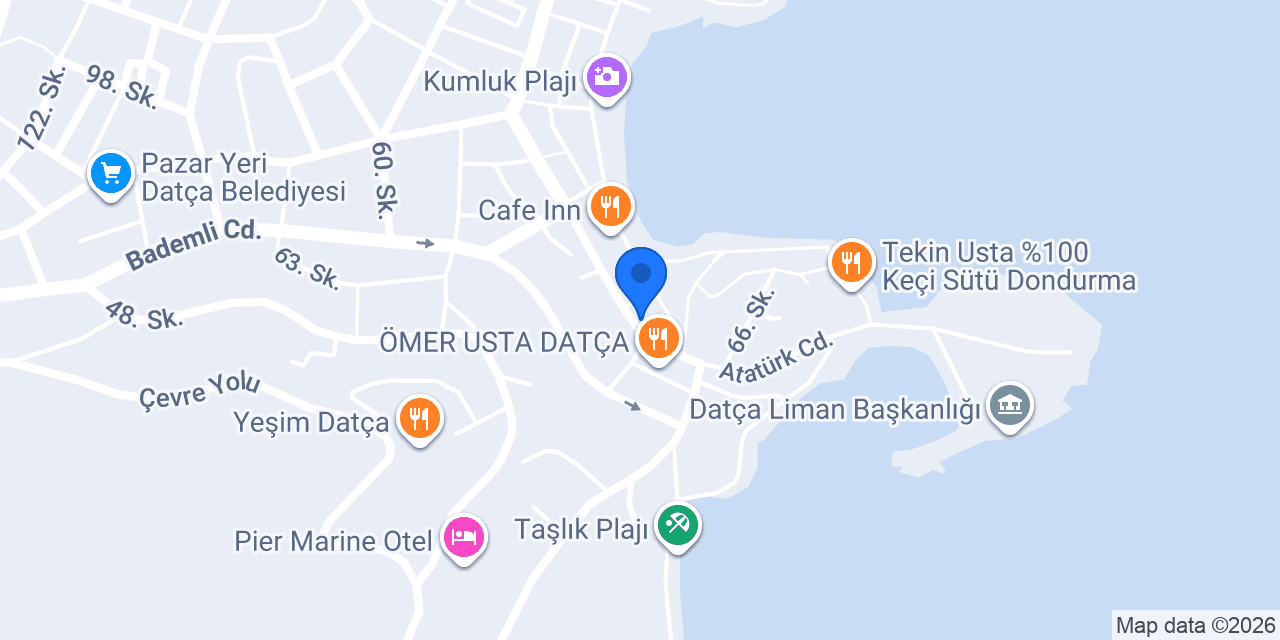 Cafe Bahane Datça konumu