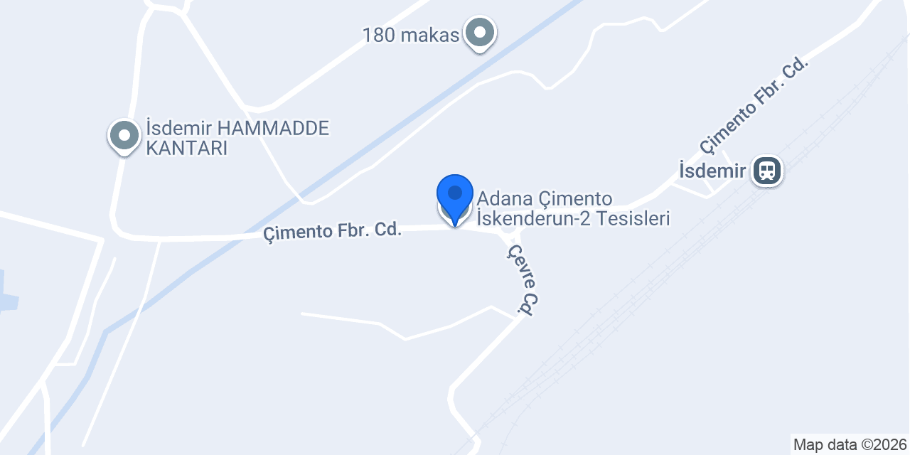 Adana Çimento İskenderun-2 Tesisleri konumu
