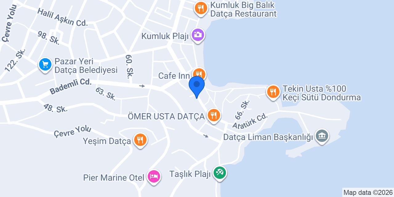 No76 Cafe Datça konumu