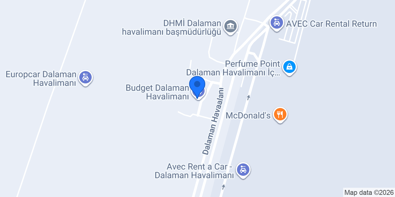 Budget Dalaman Havalimanı konumu