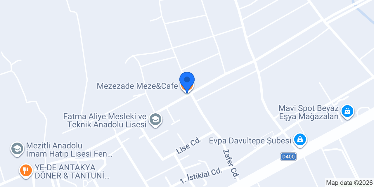 Mezezade Meze&Cafe konumu