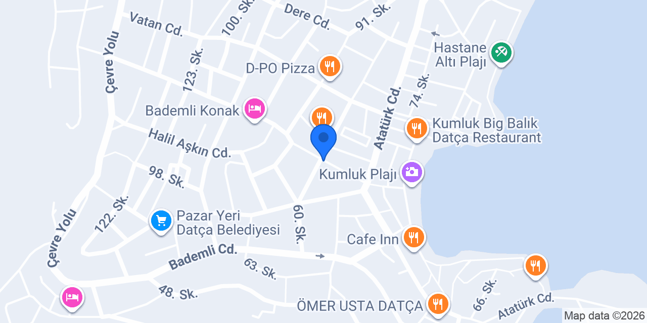 Tunç Pansiyon Datça konumu