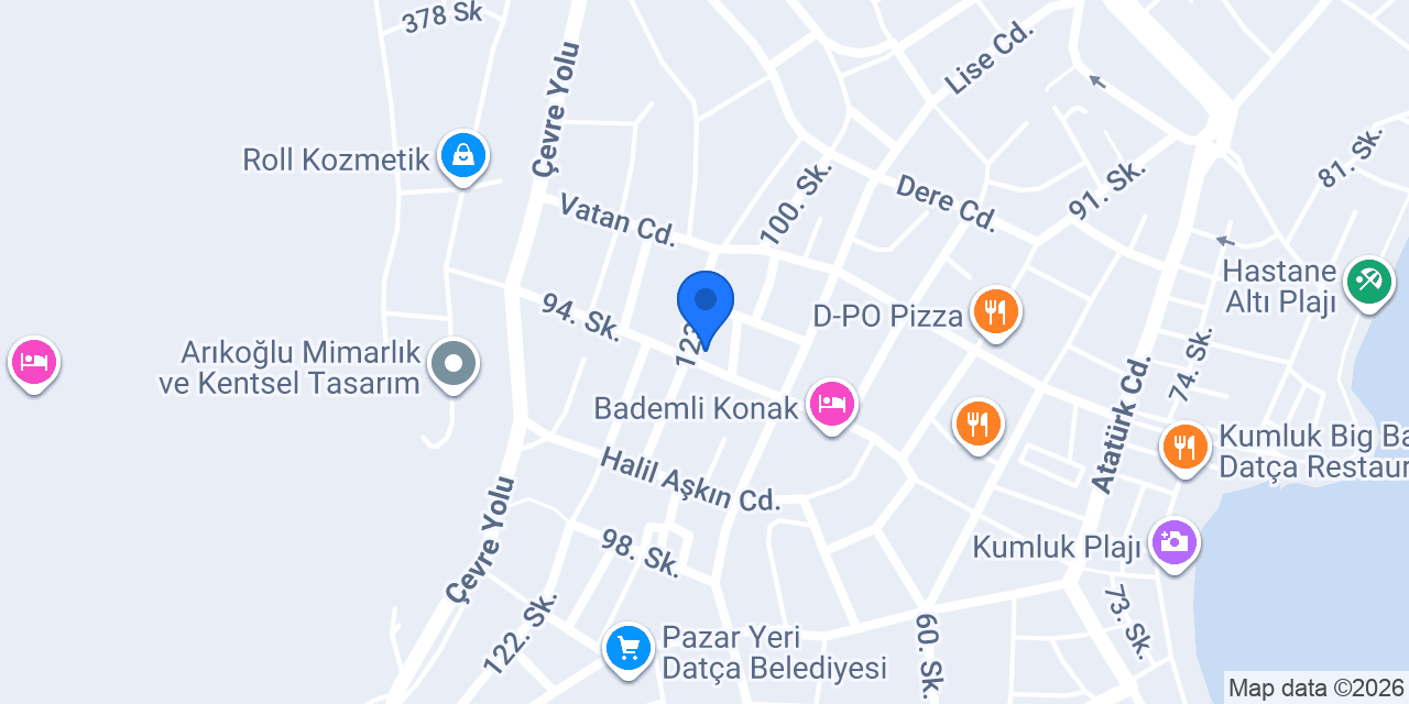 Datça İlçe Nüfus Müdürlüğü konumu