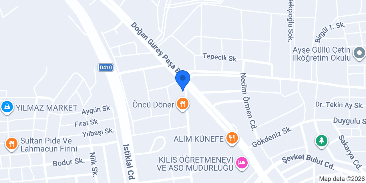 Öküz Burger Kilis konumu
