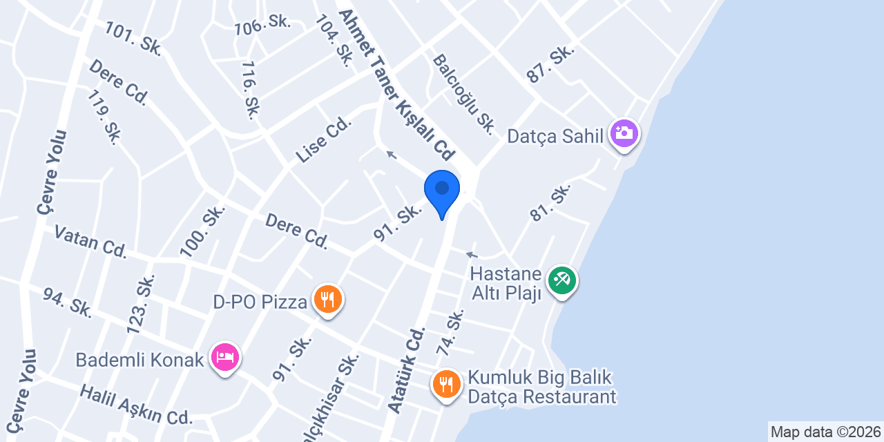 DATCA MERKEZ APART konumu