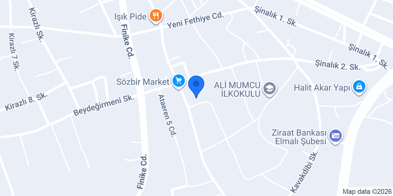 Ayşe Çınar ÖZAYDIN Mesleki Eğitim Merkezi konumu