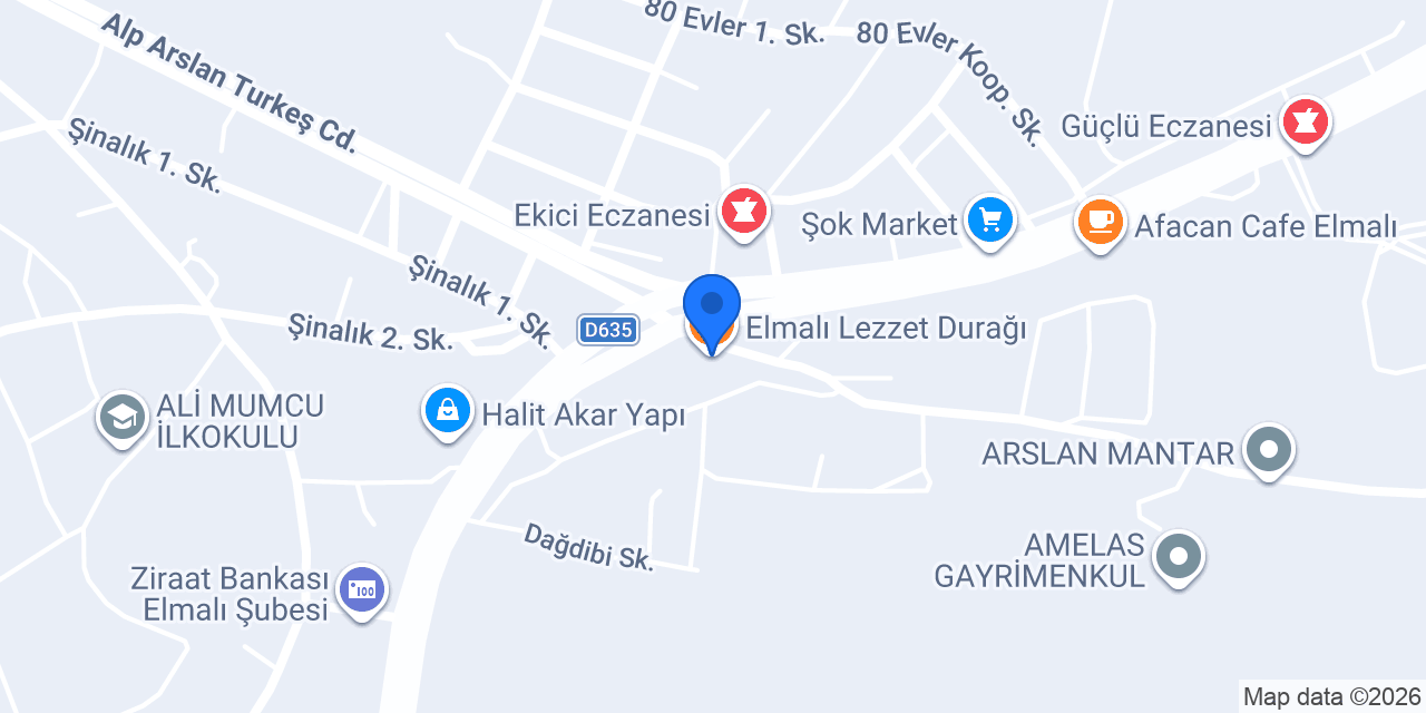 Elmalı Lezzet Durağı konumu