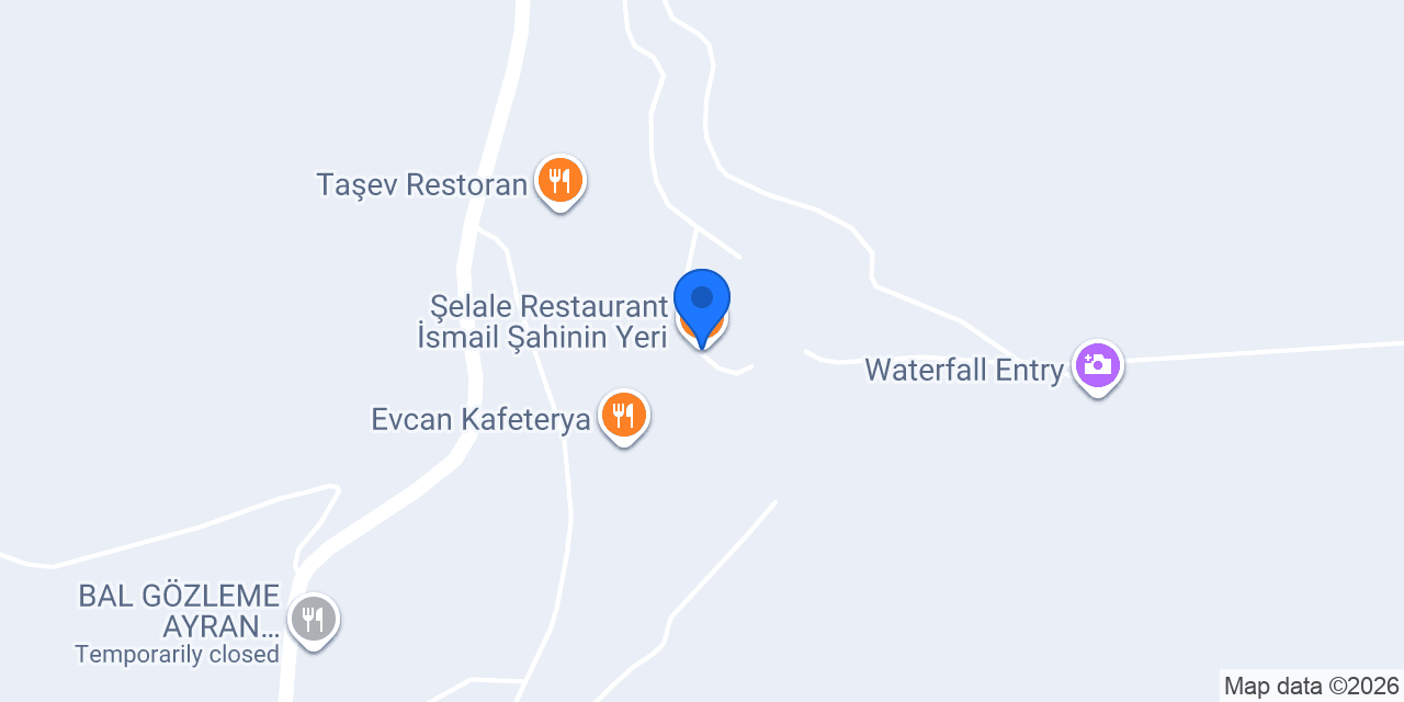 Şelale Restaurant İsmail Şahinin Yeri konumu
