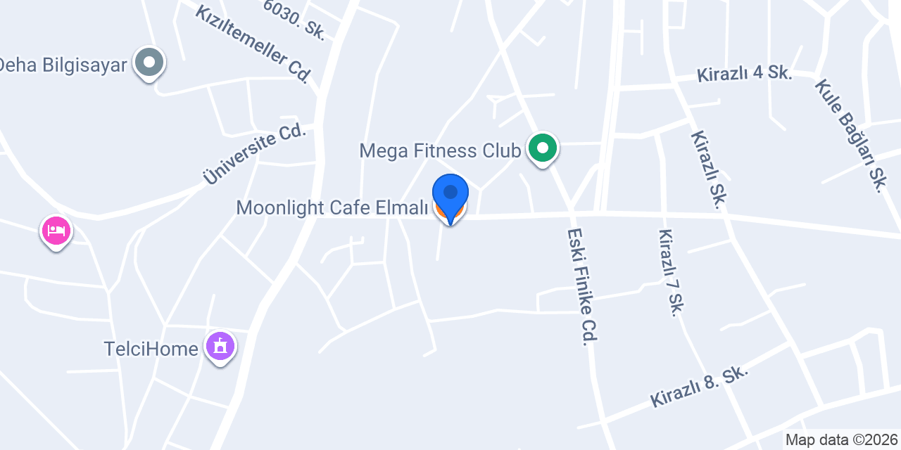 Moonlight Cafe Elmalı konumu