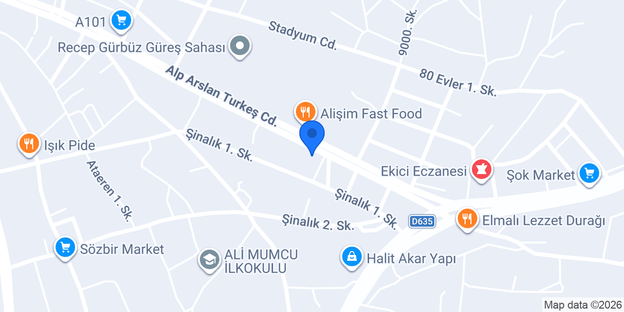 Elmalı TÜMOSAN konumu