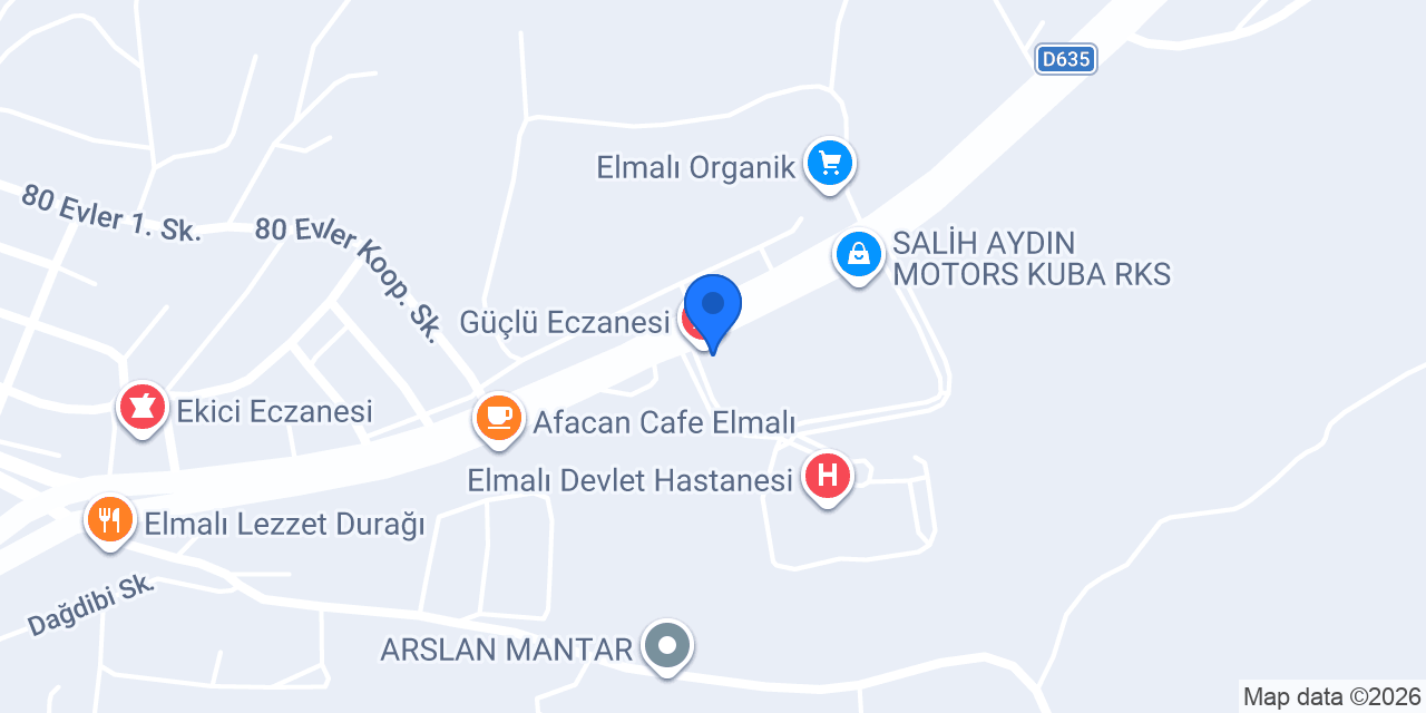 ELMALI OPTİK-2 (hastane şubesi) konumu