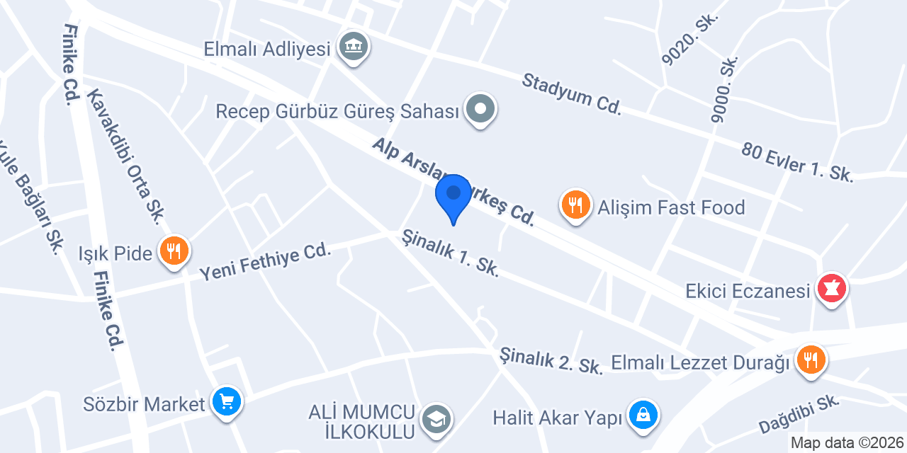 Elmalı Öğretmenevi konumu