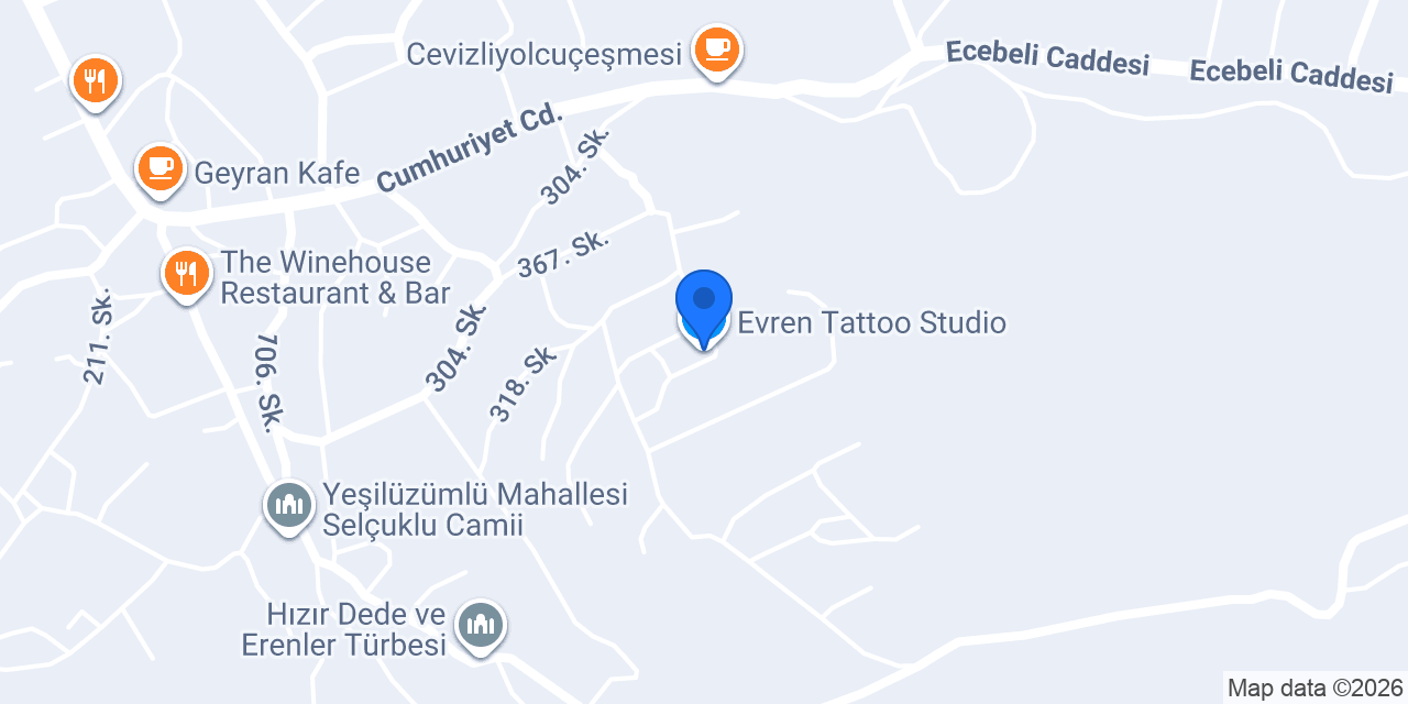 Evren Tattoo Studio konumu