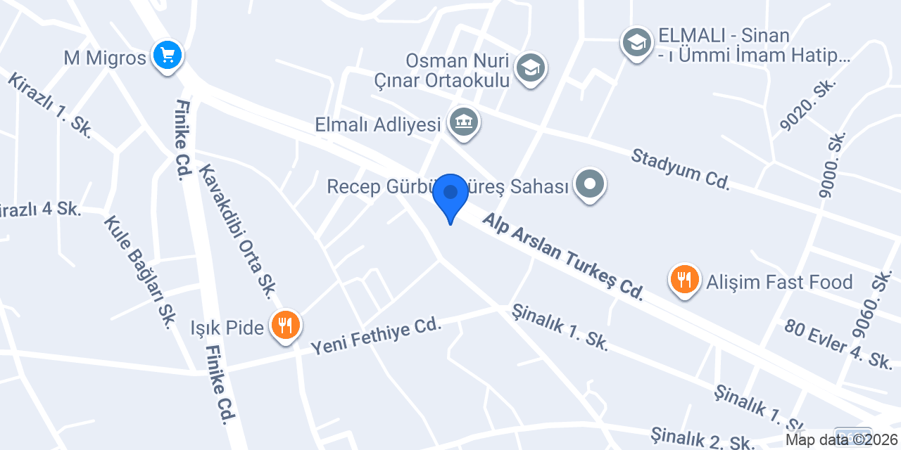 Elmalı Kaymakamlığı konumu