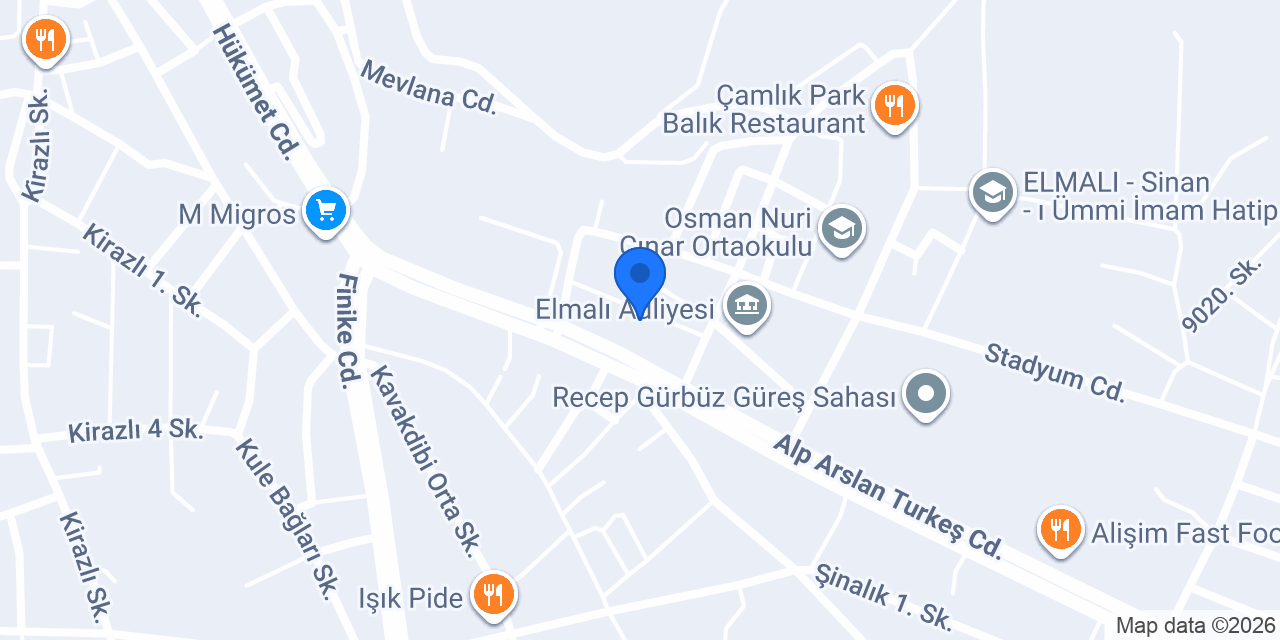 Elmalı 1 Nolu Aile Sağlık Merkezi konumu