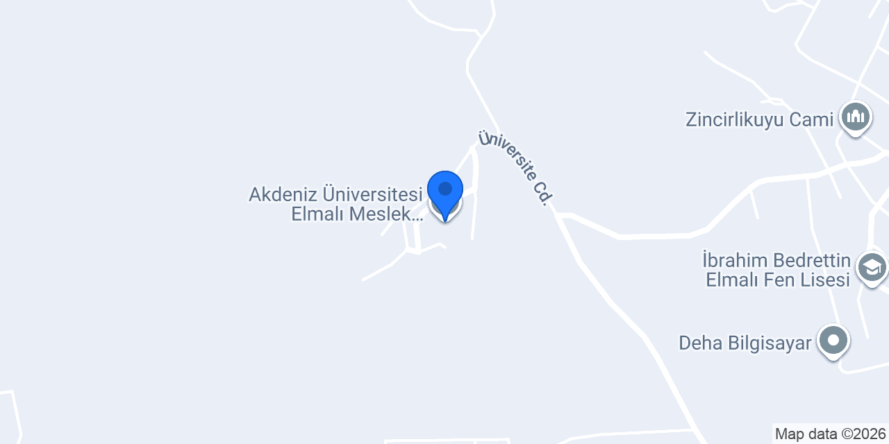 Akdeniz Üniversitesi Elmalı Meslek Yüksekokulu konumu