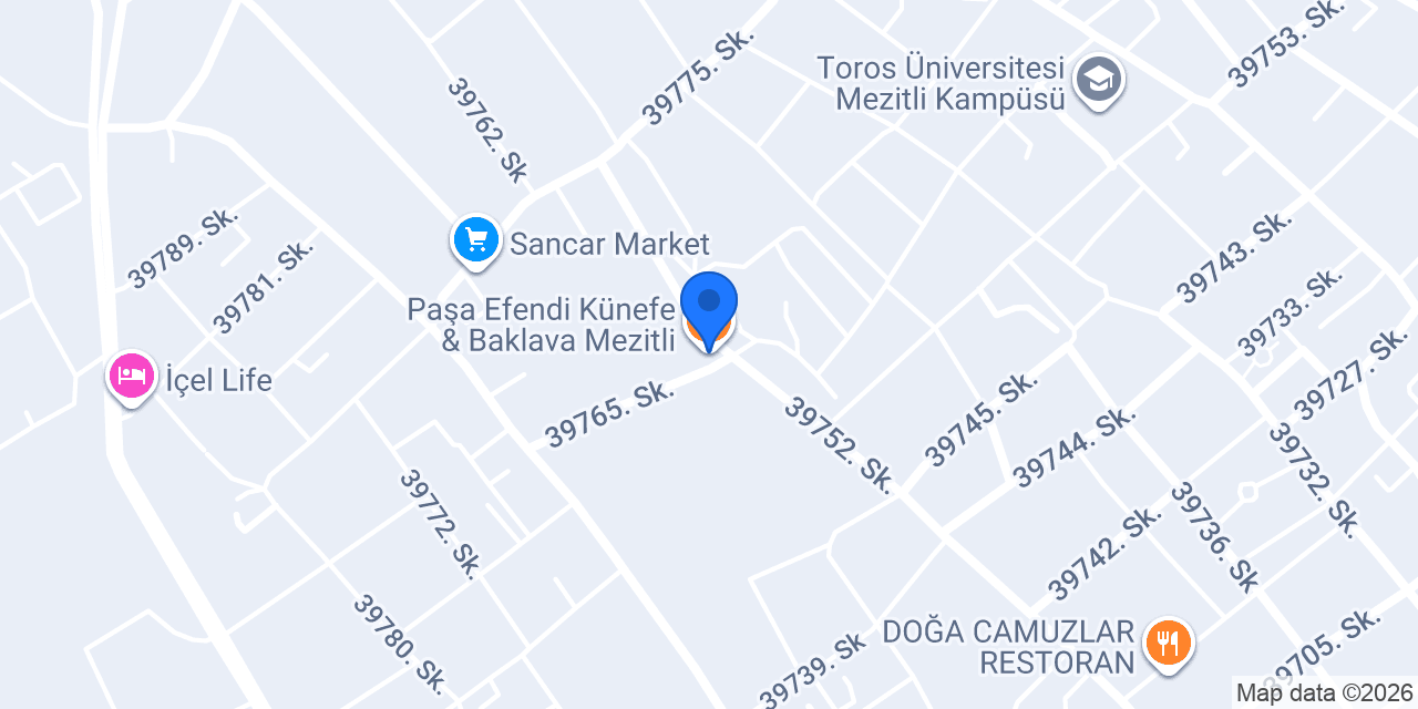 Paşa Efendi Künefe & Baklava Mezitli konumu