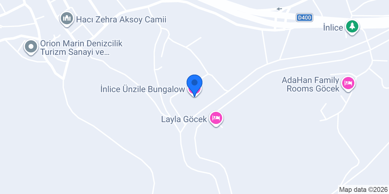 İnlice Ünzile Bungalow konumu