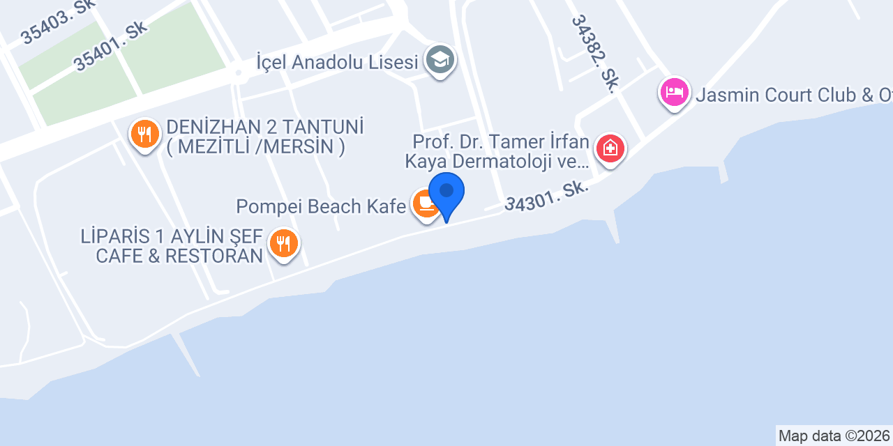 Mersin Polisevi Pompei Cafe konumu