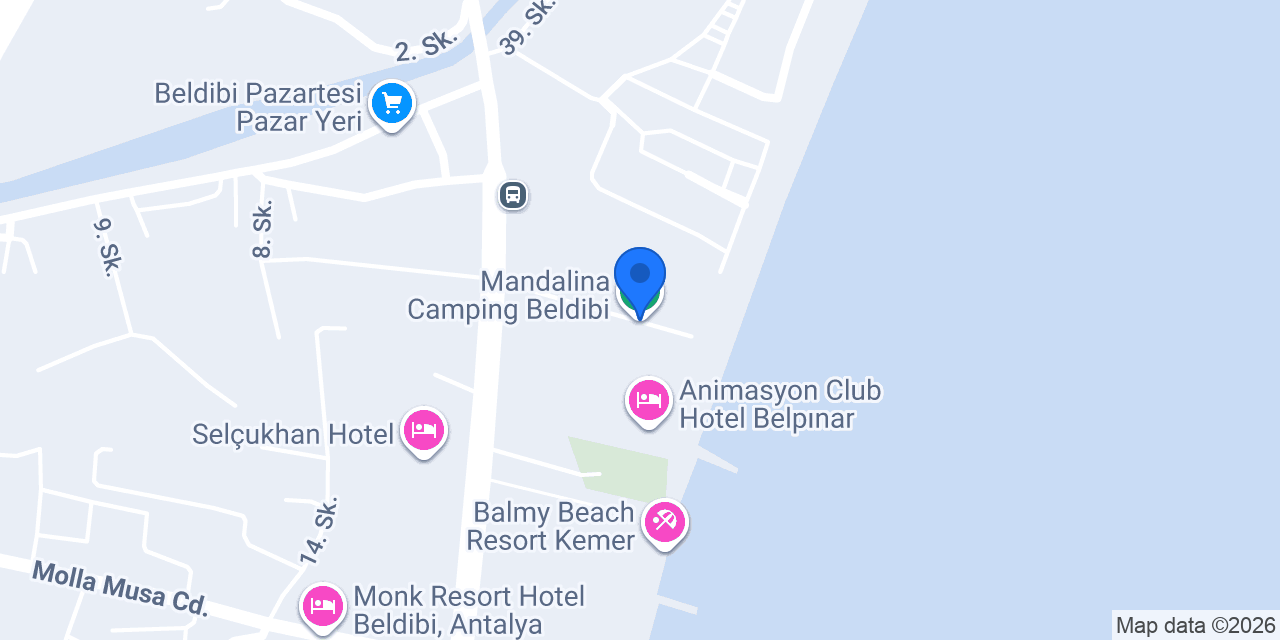 Mandalina Camping Beldibi konumu