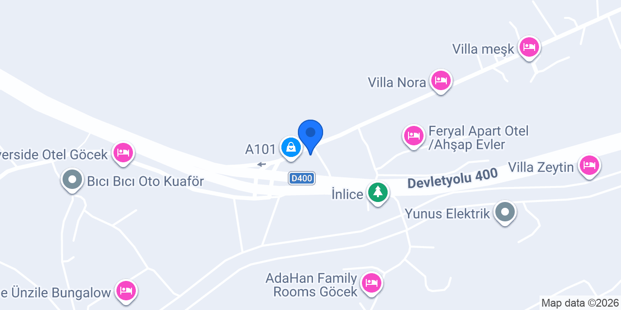 GÖCEK İNLİCE TATİL EVLERİ konumu