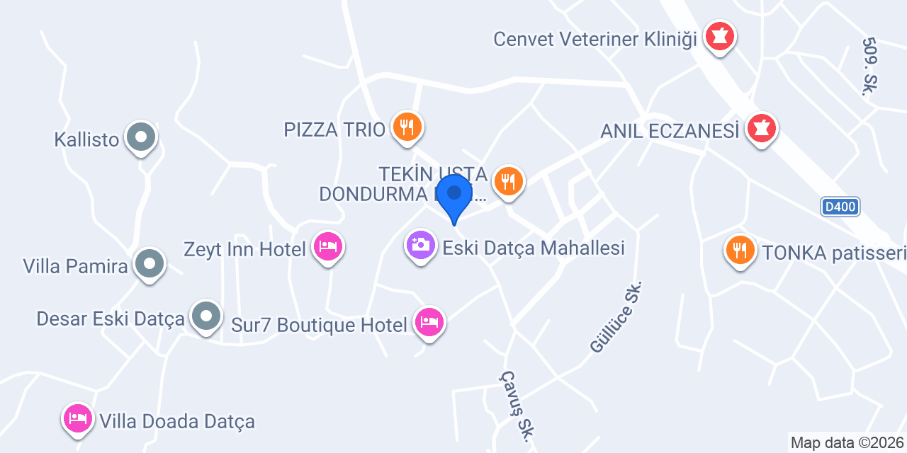 Eski Datça Pansiyon konumu