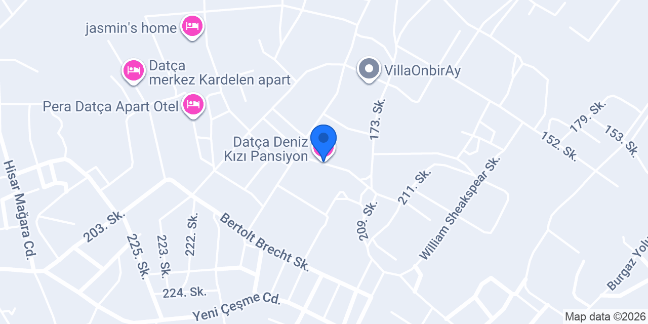 Datça Deniz Kızı Pansiyon konumu